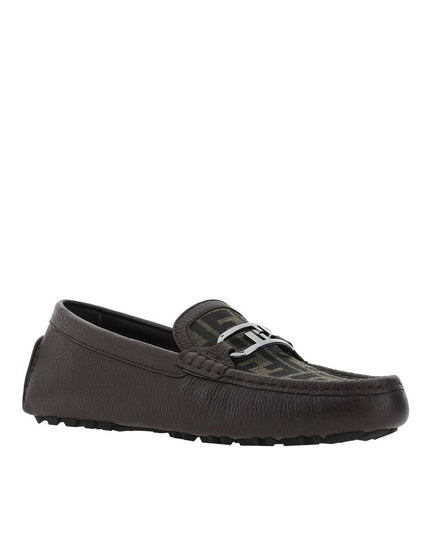 Fendi Brown Calfskin Slip-On Loafers