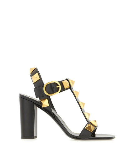 Valentino Garavani Black Calfskin Stiletto Heel Sandals