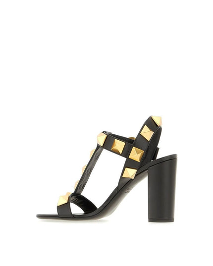 Valentino Garavani Black Calfskin Stiletto Heel Sandals