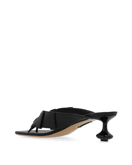 Loewe Black Lamb Leather Strap-On Sandals