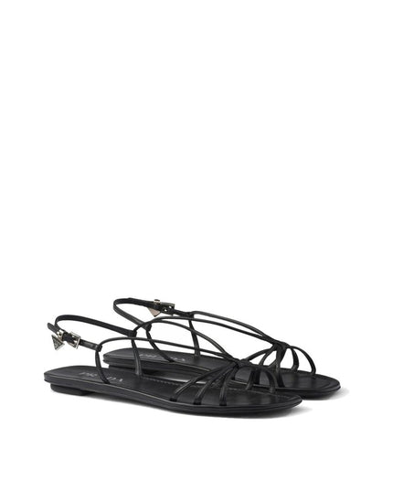 Prada Black Calfskin Sandals