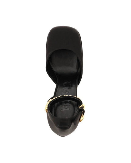 Versace Black Silk Platform Pumps