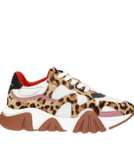 Versace Beige Leather Chunky Sneakers