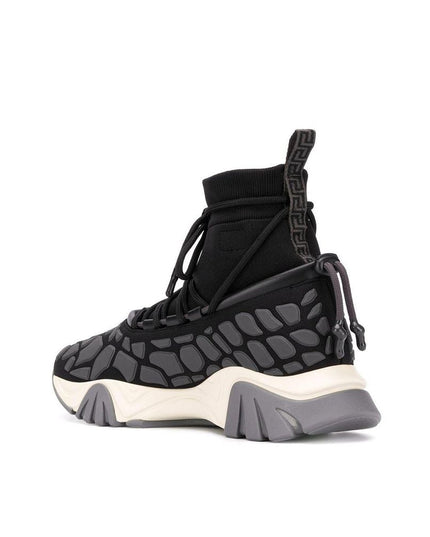 Versace Black Fabric Athletic Sneakers
