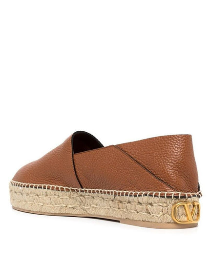 Valentino Garavani Brown Calfskin Espadrilles
