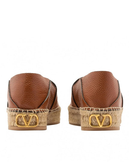 Valentino Garavani Brown Calfskin Espadrilles