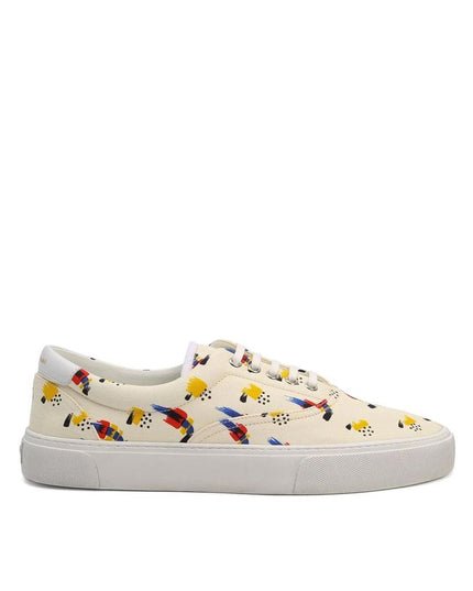 Saint Laurent White Canvas Low Top Sneakers