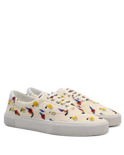 Saint Laurent White Canvas Low Top Sneakers