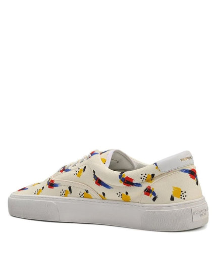 Saint Laurent White Canvas Low Top Sneakers