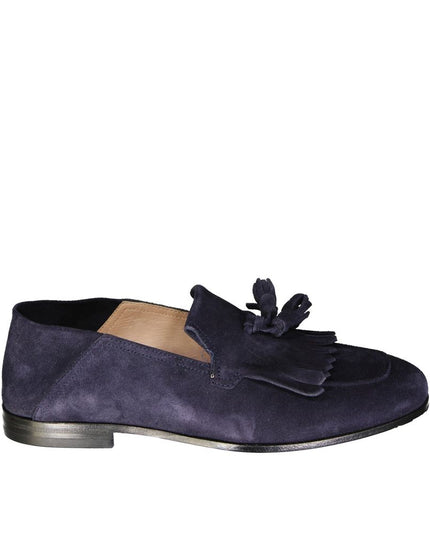 Salvatore Ferragamo Blue Calfskin Slip-On Loafers