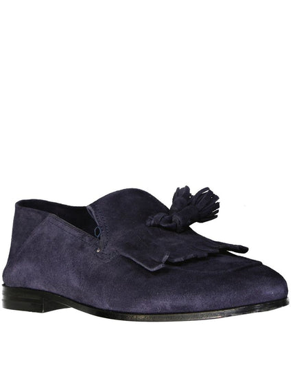 Salvatore Ferragamo Blue Calfskin Slip-On Loafers