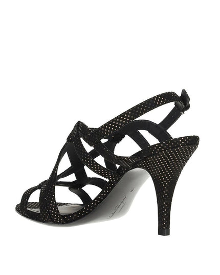 Salvatore Ferragamo Black Leather Stiletto Heel Sandals