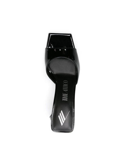 The Attico Black Calfskin Stiletto Heel Sandals