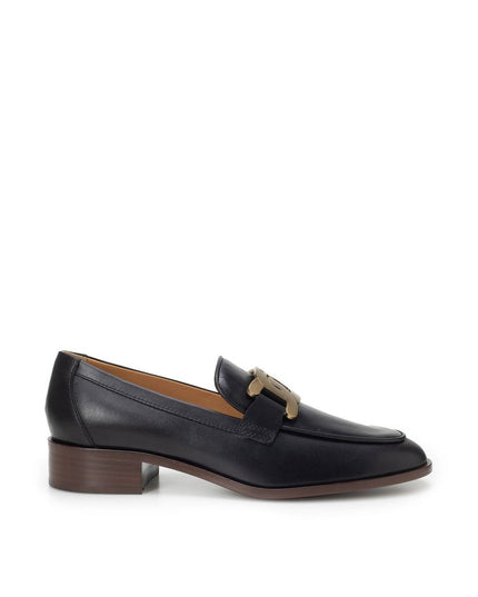 Tod's Black Calfskin Slip-On Loafers
