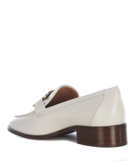 Tod's White Calfskin Slip-On Loafers