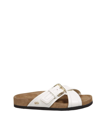 Valentino Garavani White Calfskin Strap-On Sandals