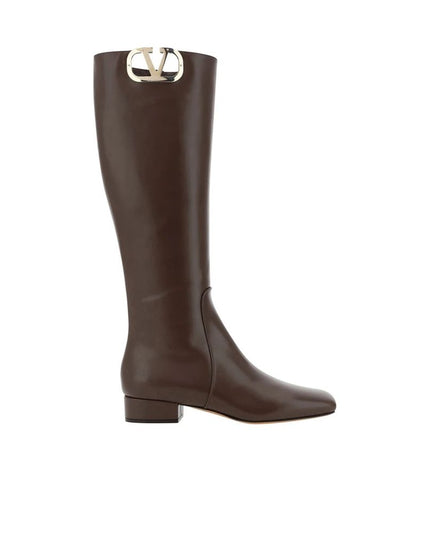 Valentino Garavani Brown Calfskin Over The Knee