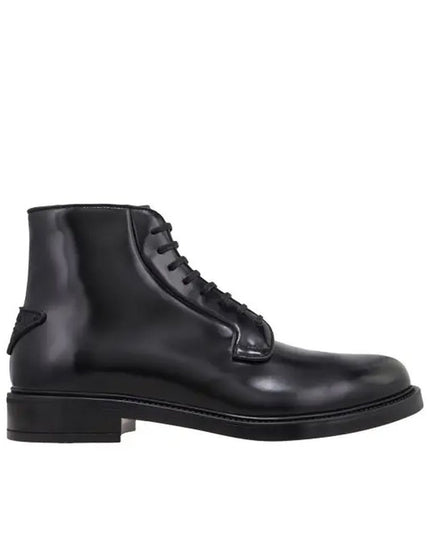 Prada Black Calfskin Lace-Up Boots