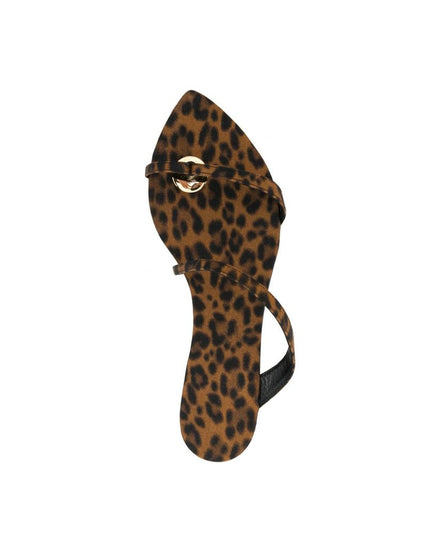 Saint Laurent Brown Fabric Strap-On Sandals