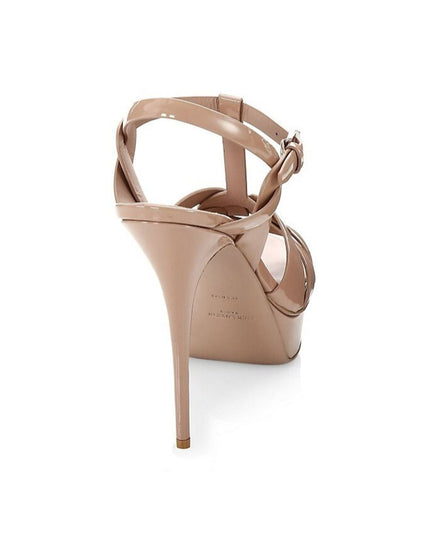 Saint Laurent Beige Calfskin Platform Sandals