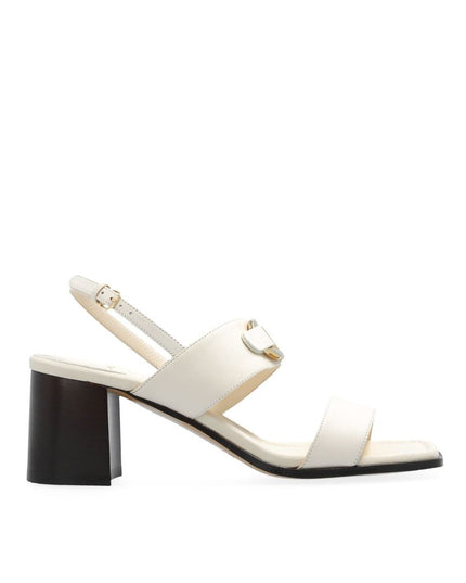 Salvatore Ferragamo White Calfskin Strap-On Sandals