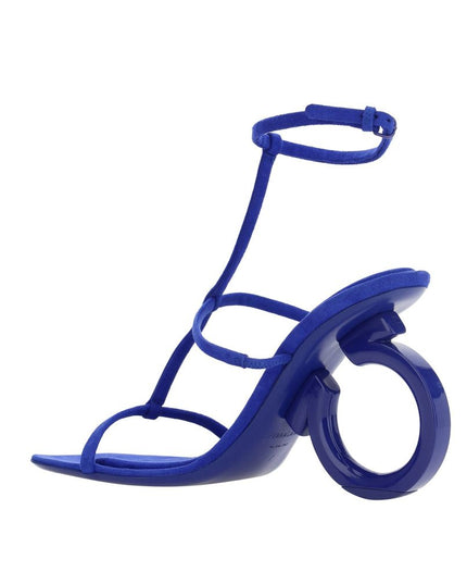 Salvatore Ferragamo Blue Calfskin Strap-On Sandals