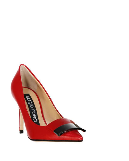 Sergio Rossi Red Calfskin High Heel Pumps