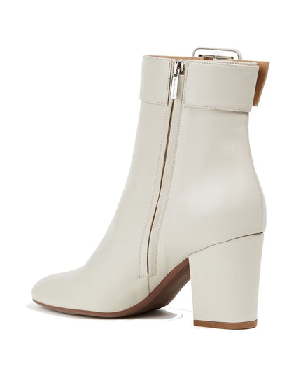Sergio Rossi White Lamb Leather Ankle Boots