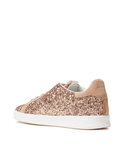 Sergio Rossi Rose Gold Fabric Low Top Sneakers