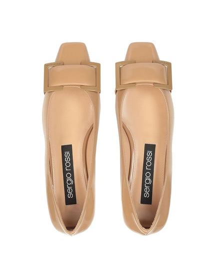Sergio Rossi Brown Calfskin Ballet Flats