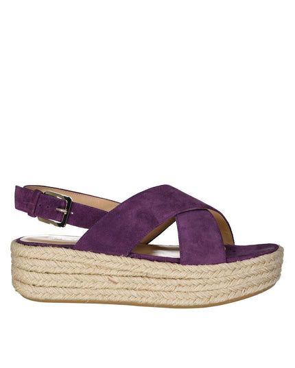 Sergio Rossi Purple Calfskin Espadrilles
