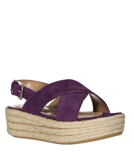 Sergio Rossi Purple Calfskin Espadrilles