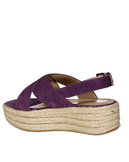 Sergio Rossi Purple Calfskin Espadrilles
