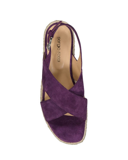 Sergio Rossi Purple Calfskin Espadrilles