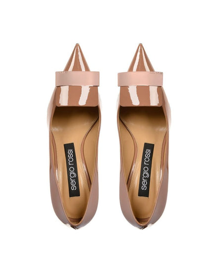 Sergio Rossi Beige Lamb Leather High Heel Pumps