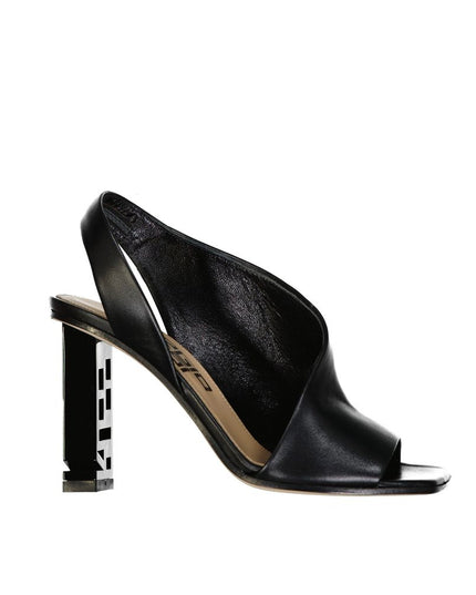 Sergio Rossi Black Calfskin Stiletto Heel Sandals