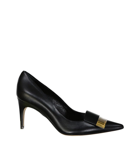 Sergio Rossi Black Calfskin High Heel Pumps