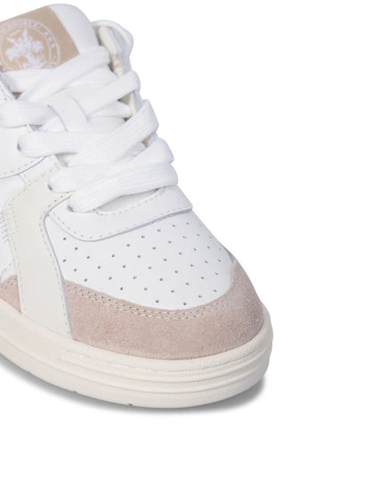 Palm Angels White Calfskin Low Top Sneakers
