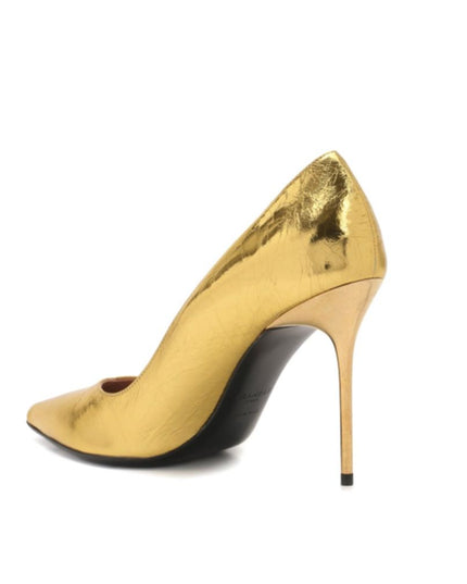 Balmain Gold Calfskin High Heel Pumps