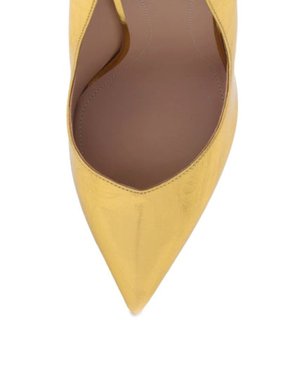 Balmain Gold Calfskin High Heel Pumps