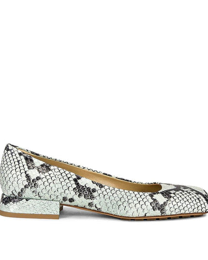 Bottega Veneta Green Calfskin Ballet Flats