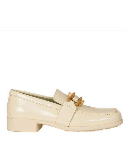 Bottega Veneta White Calfskin Slip-On Loafers