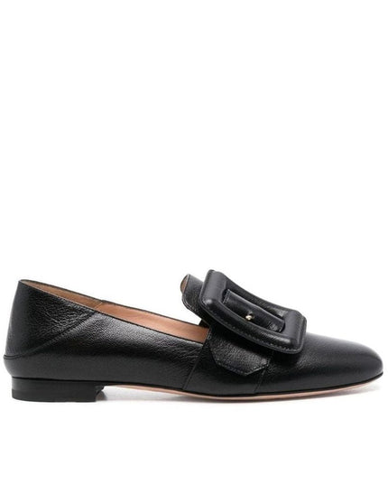 Bally Black Calfskin Slip-On Loafers