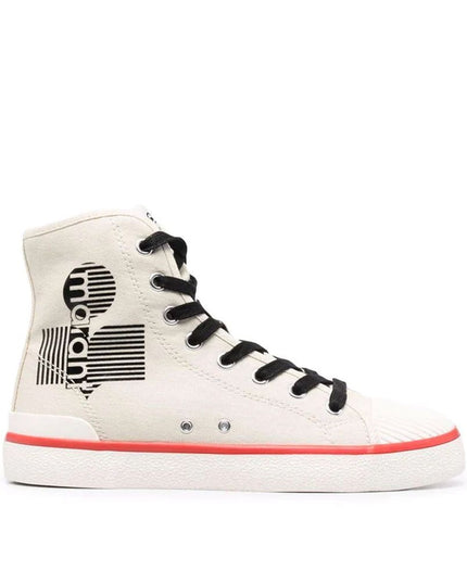 Isabel Marant Beige Canvas High Top Sneakers