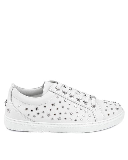 Jimmy Choo White Calfskin Low Top Sneakers