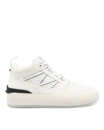 Moncler White Calfskin High Top Sneakers