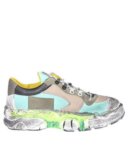 Maison Margiela Green Fabric Chunky Sneakers