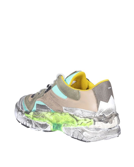 Maison Margiela Green Fabric Chunky Sneakers