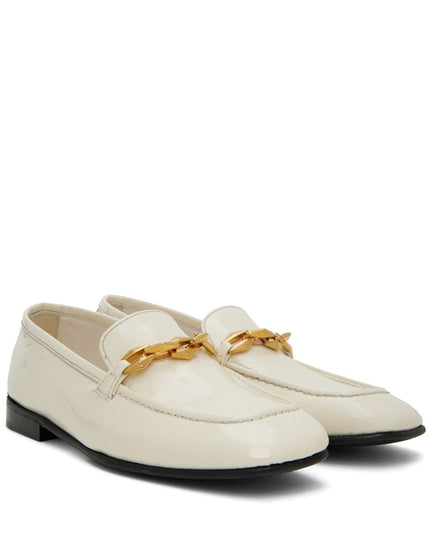 Jimmy Choo White Calfskin Slip-On Loafers