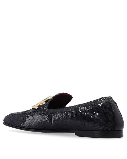 Dolce & Gabbana Black Fabric Slip-On Loafers